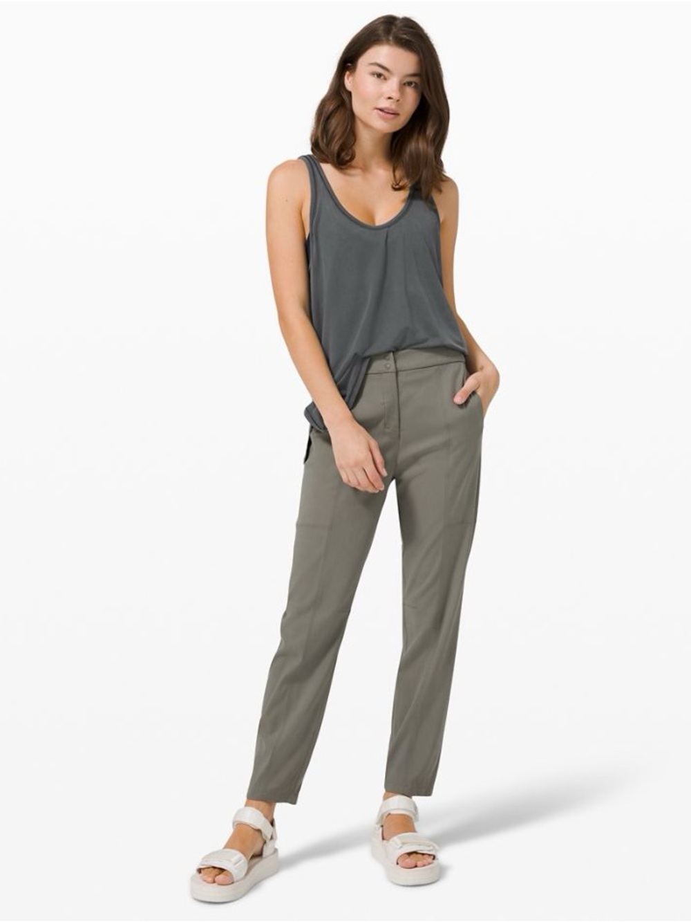 lululemon athletica Women's Gray Ease Of It All Scoop Neck Tank - Size 8 - Picture 3 of 14